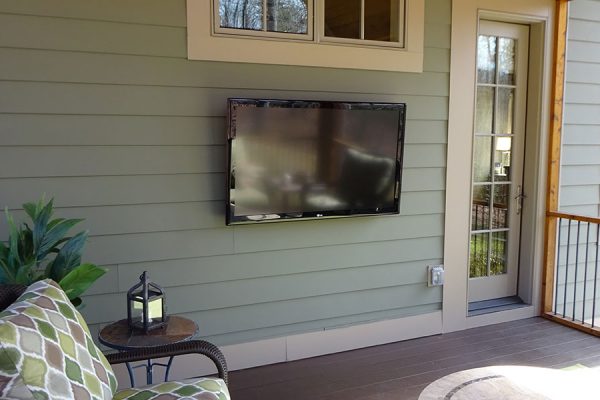 Outdoor TV installation Greenville, SC.