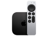 Apple TV and remote size comparison.